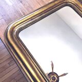 Old large Louis Phillipe mirror, gilded with gold leaf - Emilien"