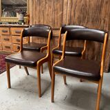 Set of 4 Scandinavian elm gondola chairs