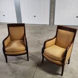 For sale pair of Bergère armchairs from the early 19th century in mahogany