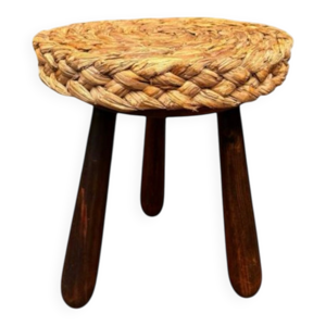 Tabouret tripode en chêne