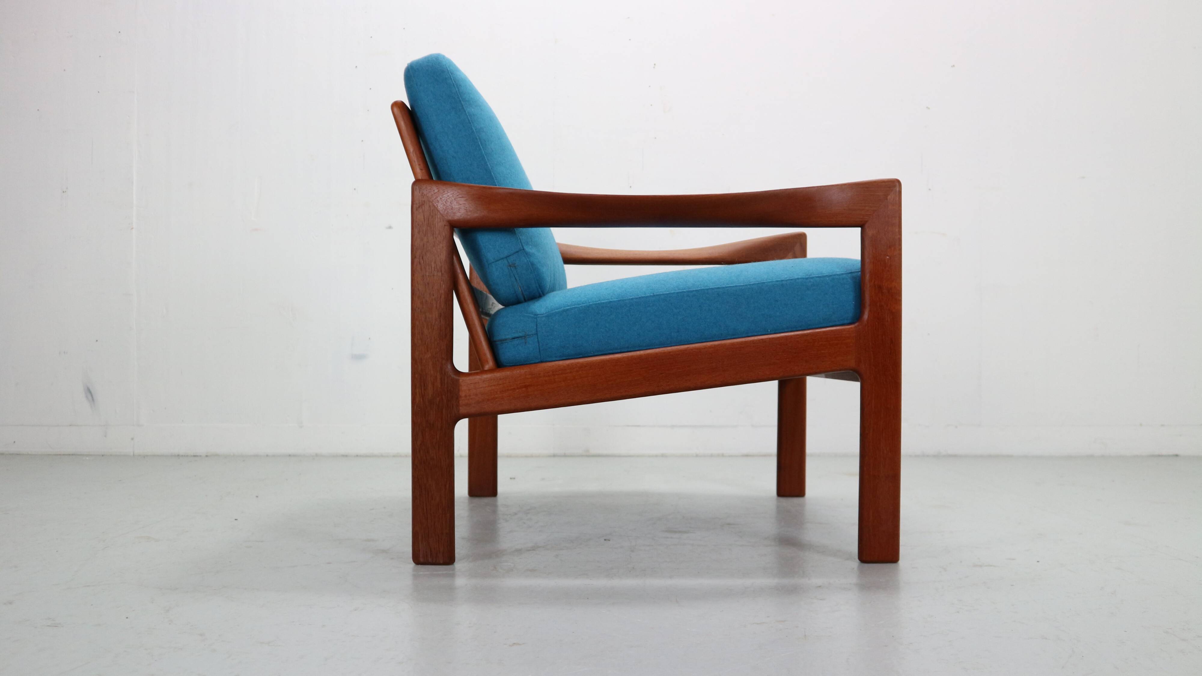illum wikkelsø teak lounge armchair for niels eilersen, 1960 denmark