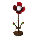 Inlaid and lacquered wooden floor lamp, 1960s.