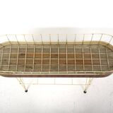 Scandinavian metal and mahogany planter, Sweden, 1950
