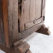 18th-century German primitive cabinet on sledge feet with forged hardware
