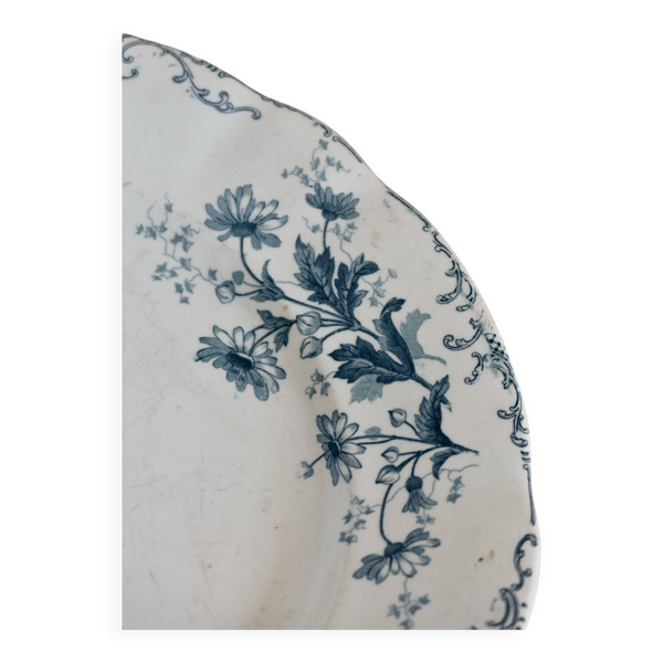 Plat de service rond ancien modèle Weigela de Boch Frères Keramis