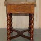 William & Mary antique marquetry drawer desk in Seaweed style.
