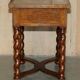 William & Mary antique marquetry drawer desk in Seaweed style.