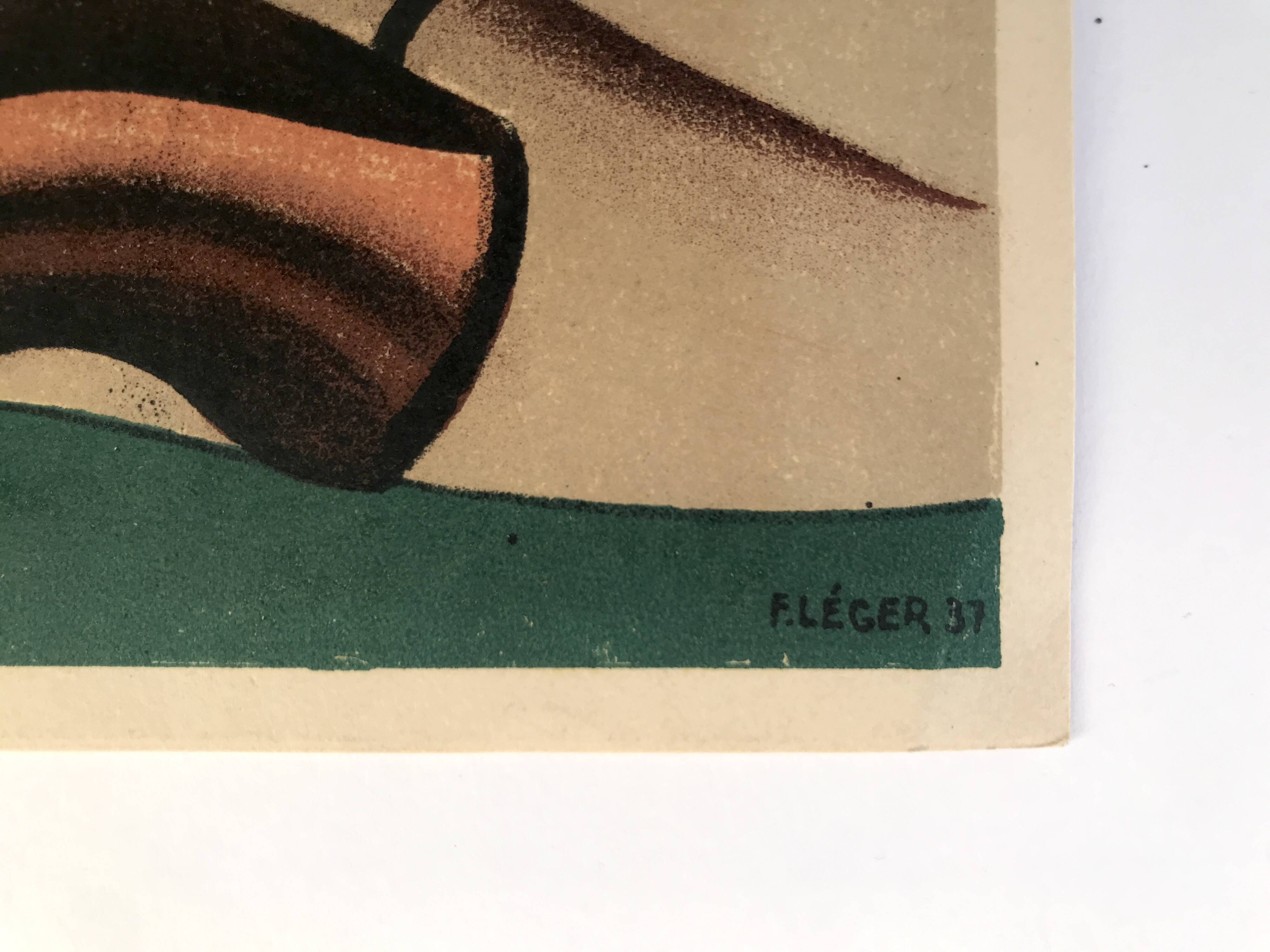 Fernand LEGER, Flowers and Butterflies, 1945. Original lithograph Mourlot.