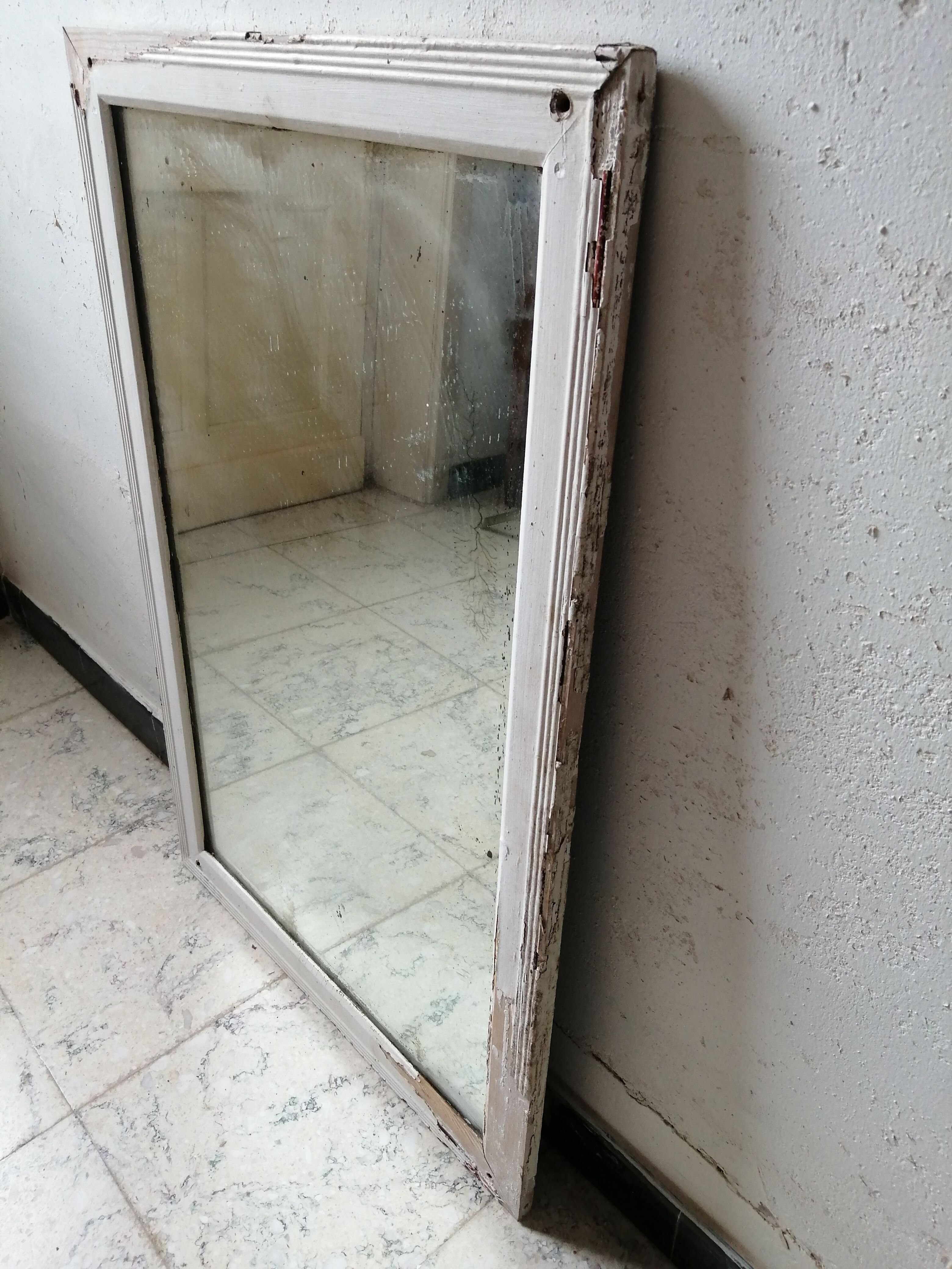 Vintage wood mercury mirror