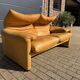 Beautiful Cassina Maralunga 2-seater in camel light patinated natural leather.