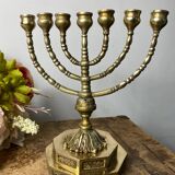 Bougeoir, Menorah à 7 branches en laiton