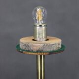 1940s Restored Floor Lamp in Brass Finish with  Glass Shade