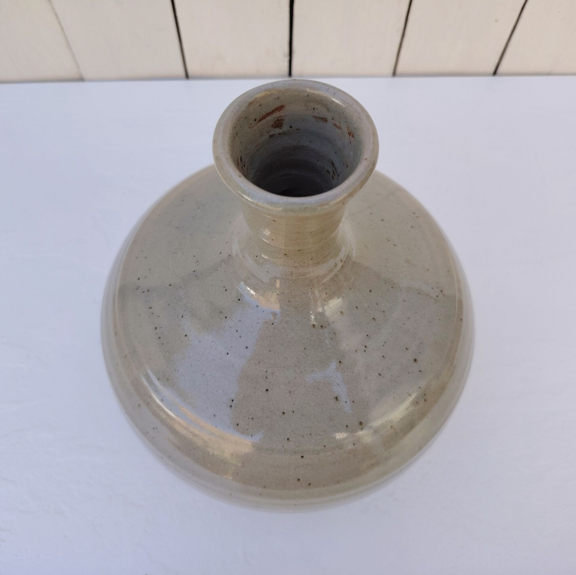 Pied de lampe en grès émaillé, Morvan, vintage