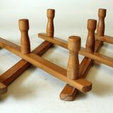 Extendable wooden ooat rack, vintage from the 1960s