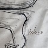 Nude study "Lydie" signed by François Xavier Josse, 50s, 71 x 54 cm