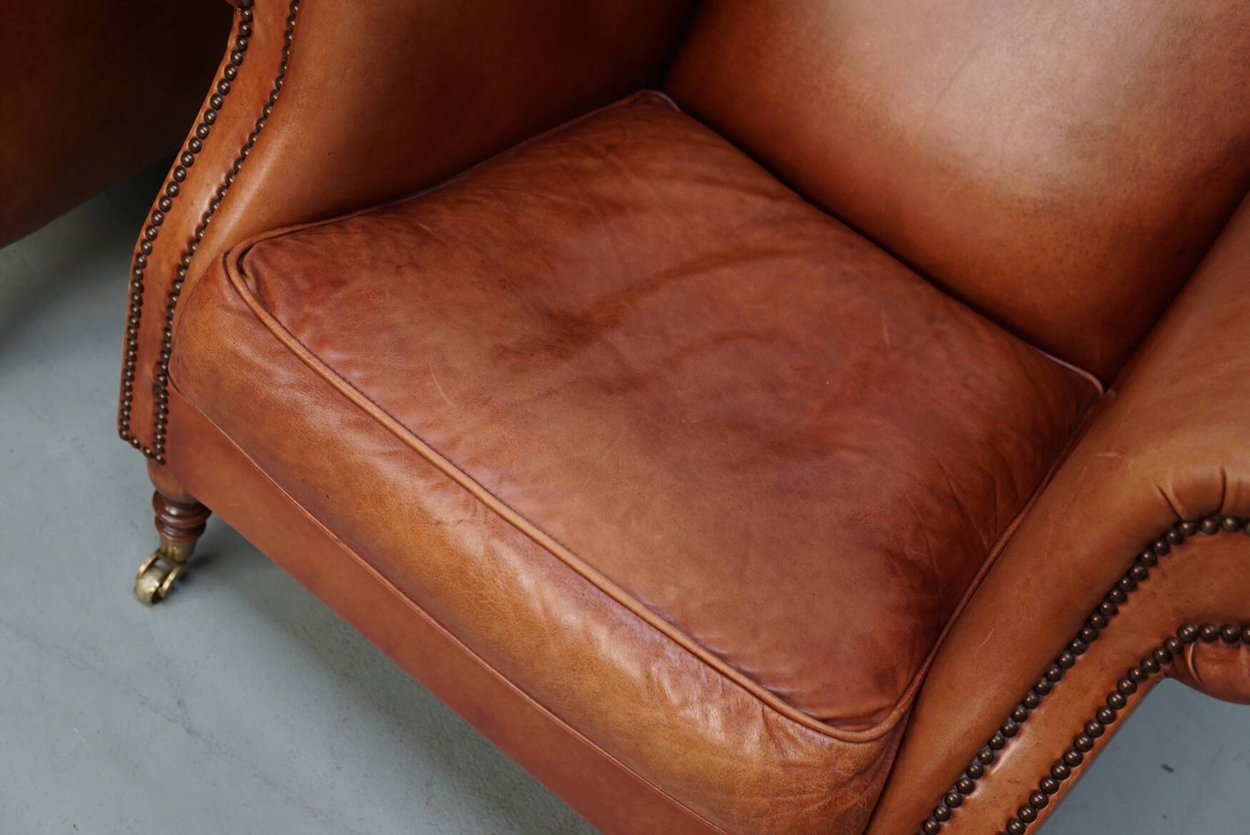 Vintage Dutch Cognac-Coloured Leather Club Chairs, Set of 2