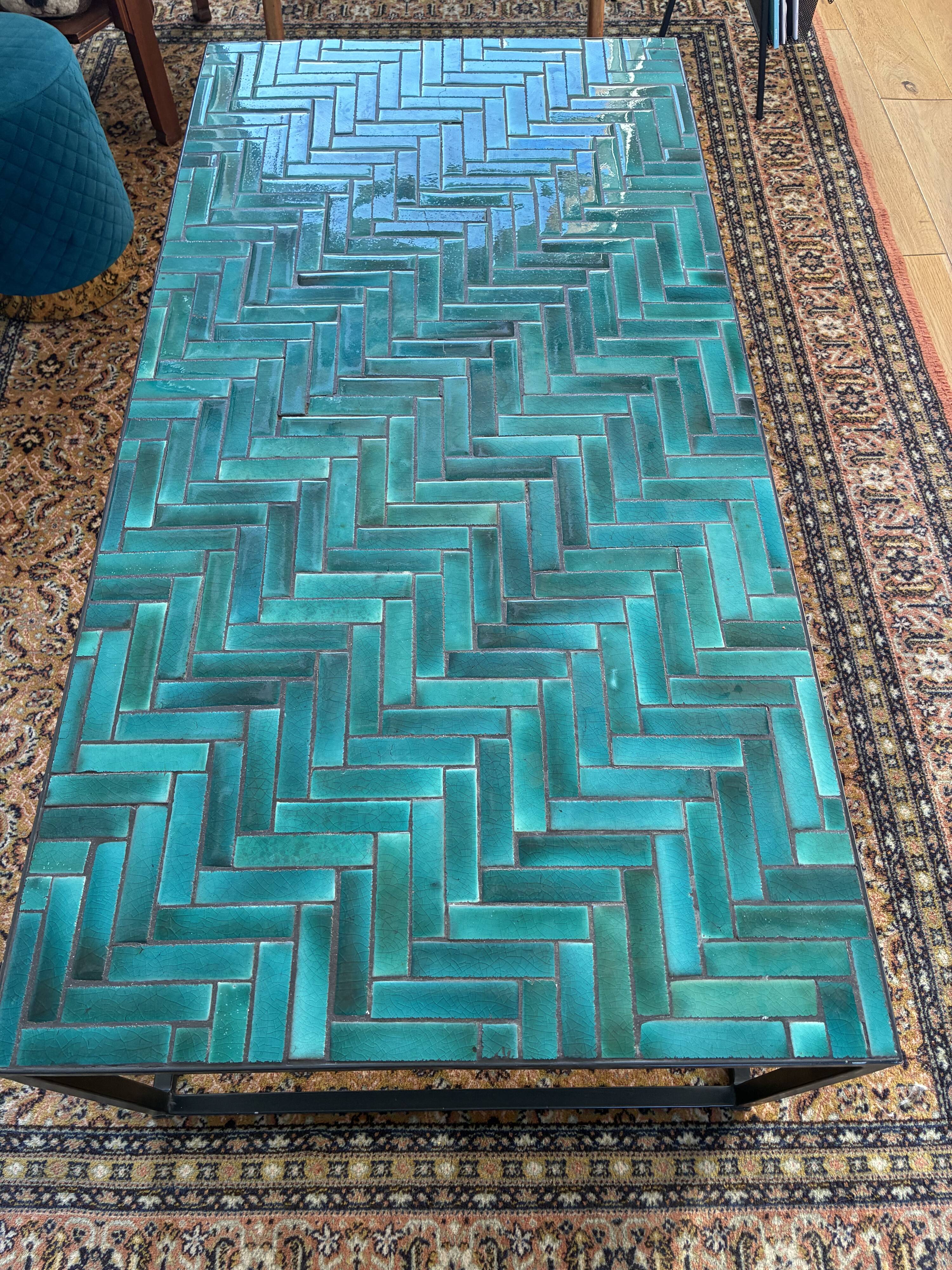 Contemporary ceramic tile table