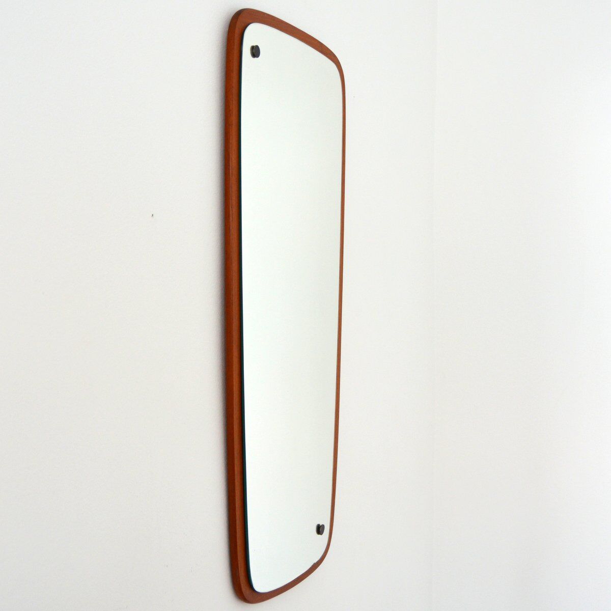 Scandinavian free-form teak mirror 1960s