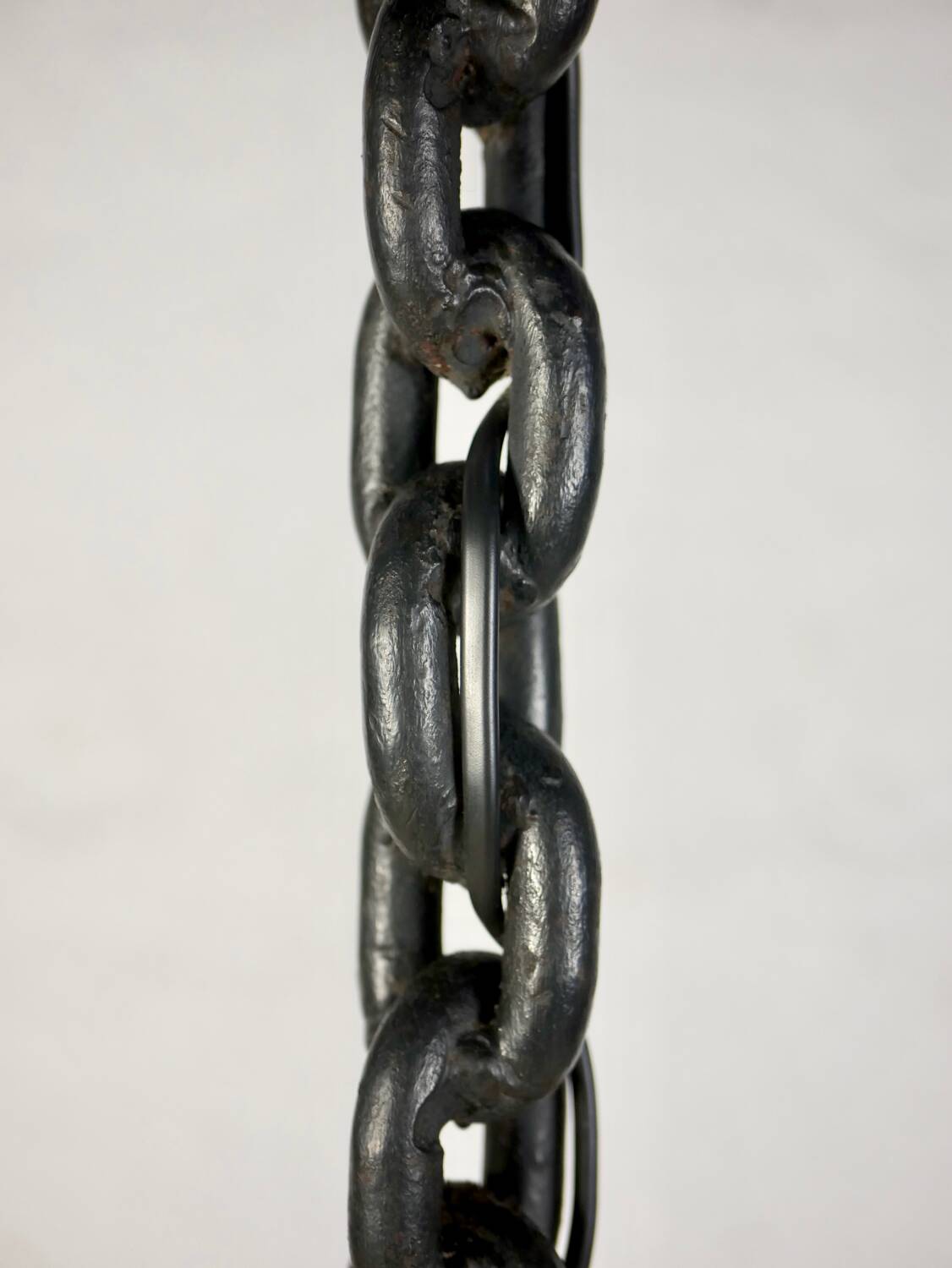 Large brutalist chain floor lamp