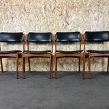 4 chaises en teck des années 70, chaise Erik Buch o.d. møbler Danemark