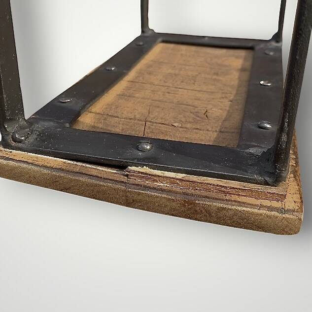 Antique wooden and wrought iron nesting tables – circa 1950