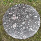 Bistro table with cast iron and marble legs