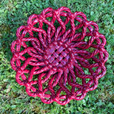 Fruit basket in burgundy basketry slip braided burgundy year 60