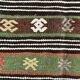 Tapis kilim bohème marron 7x10, motif ethnique, 202x304 cm