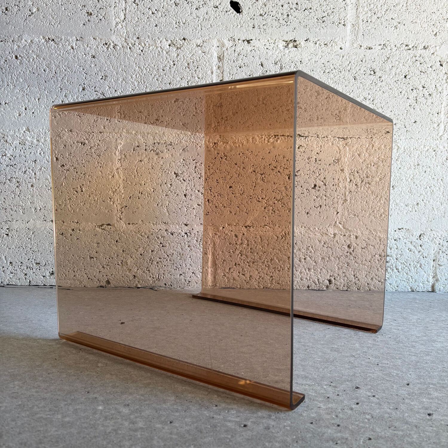 Smoked Plexiglass coffee table / side table, 1970.
