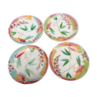 4 assiettes barbotine