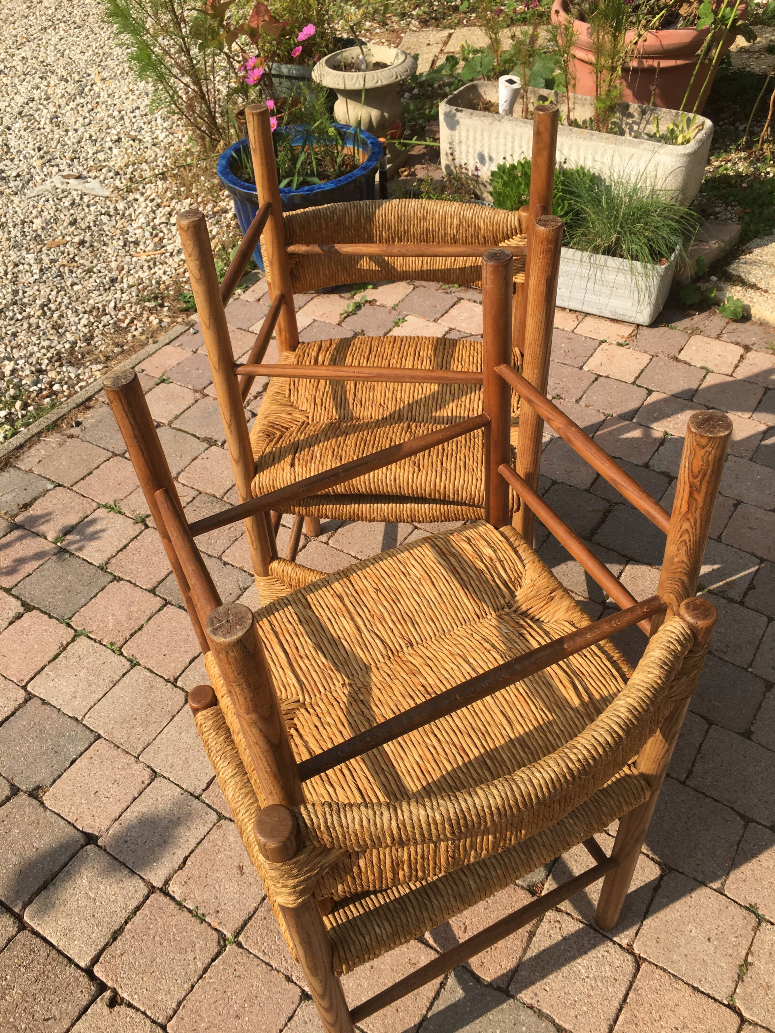 Lot of 4 chairs Dordogne of Robert Sentou 1960