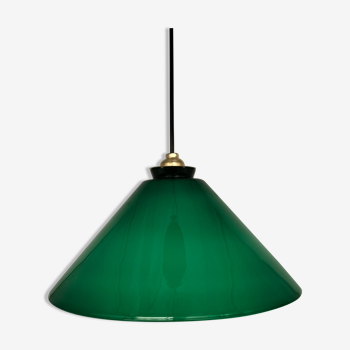 Suspension Cone opaline verte