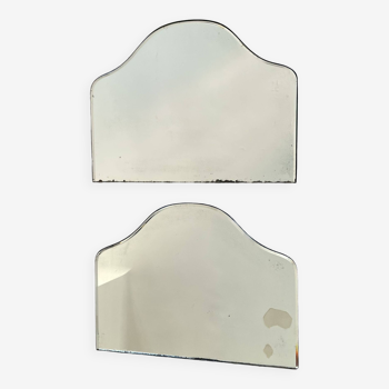 Set of 2 beveled mirrors police hats