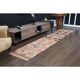 Vintage Turkish Oushak Handmade Wool Cotton Pink Runner Rug 69x333