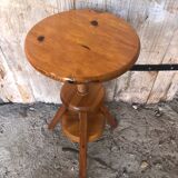 Vintage light wood tripod screw painter's stool