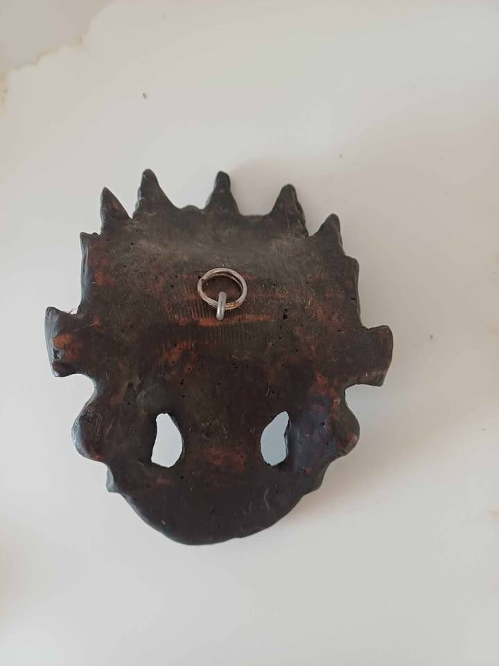 1980s Hand-Carved Wood Buddha Wall Mask