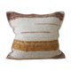 Housse de coussin artisanale - 60 x 60 cm - moka et blanc