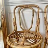 Pair of vintage Italian rattan chairs