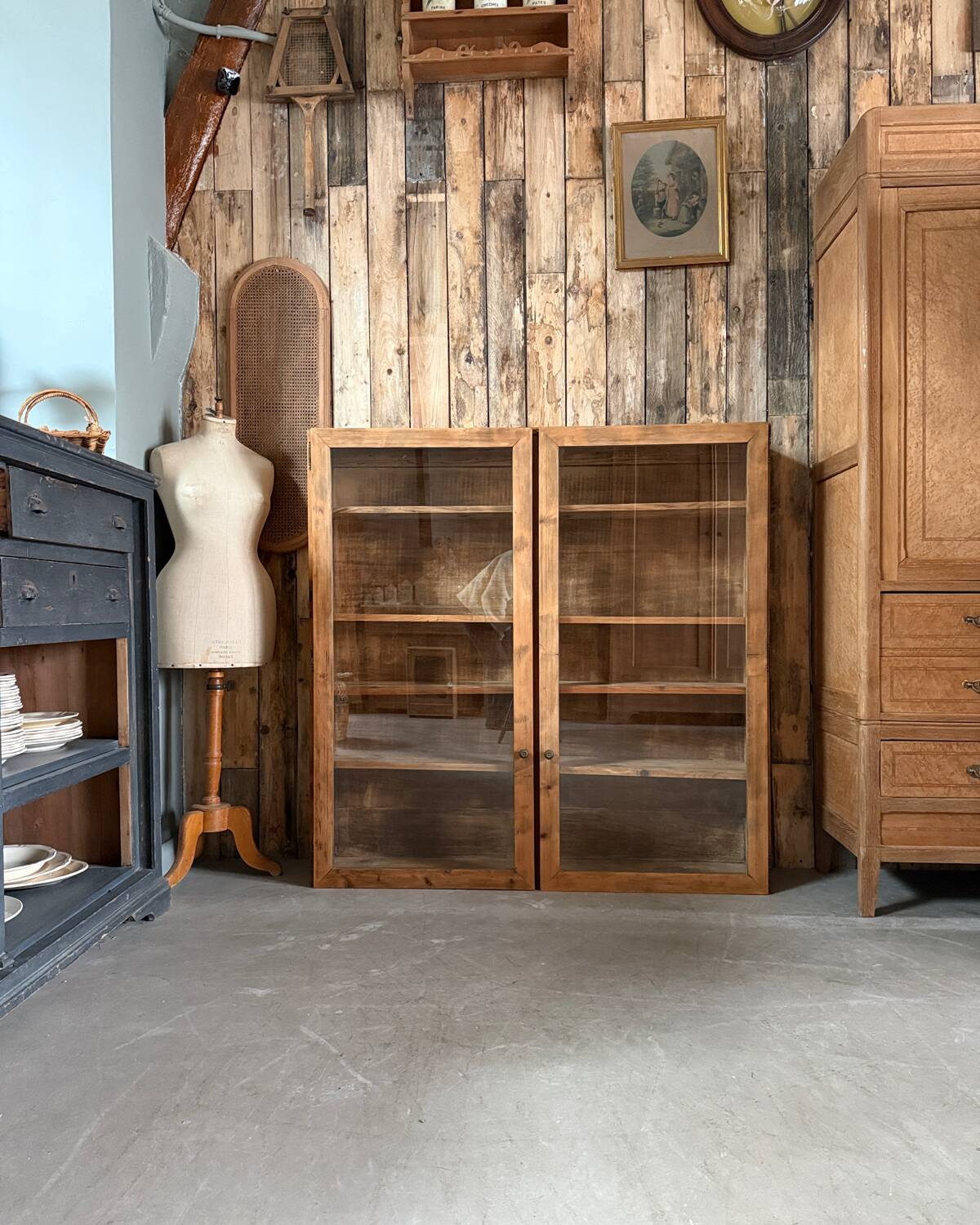 Large vintage display cabinet