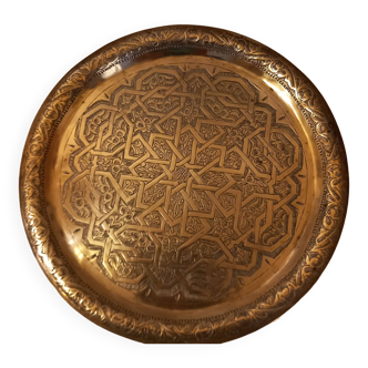 Chiseled brass tray