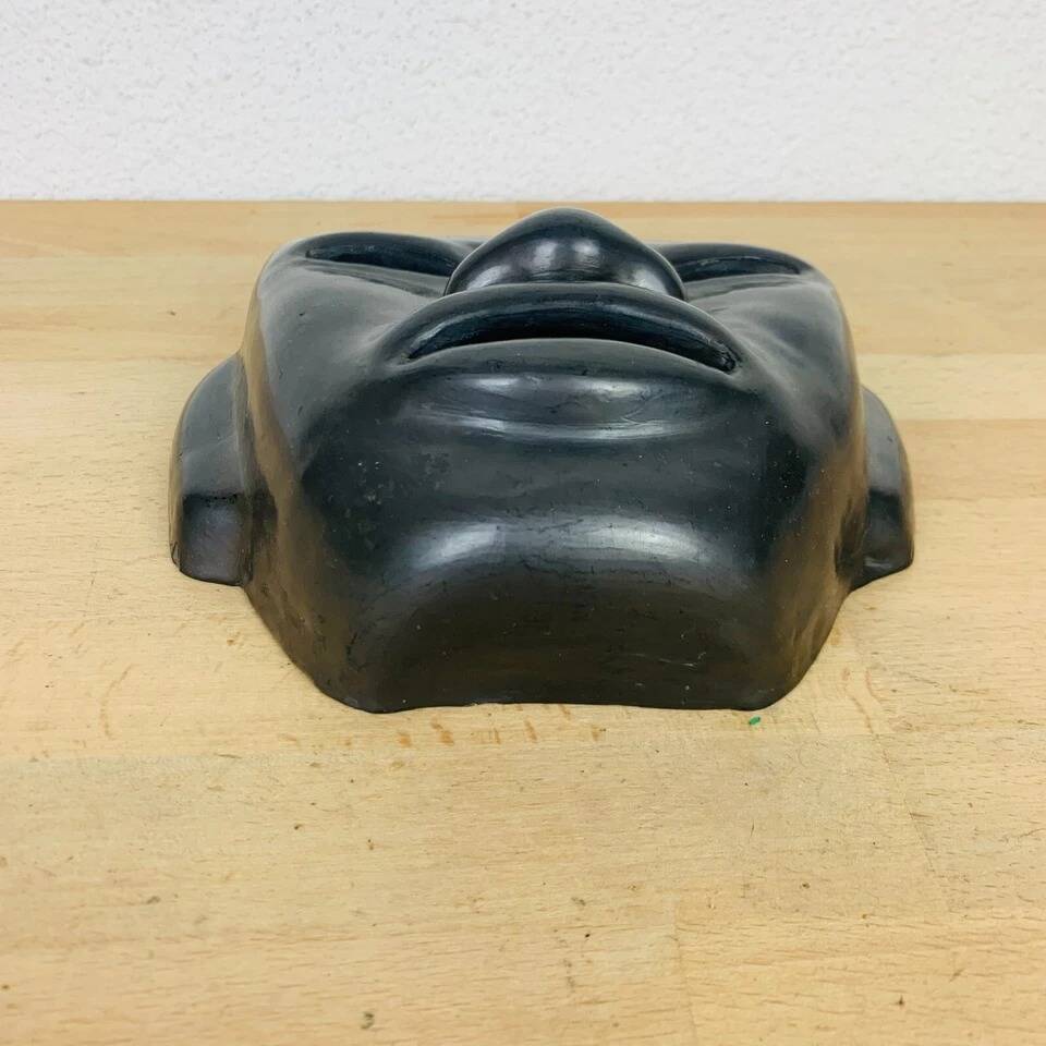 Black ceramic mask, Mexican tribal art