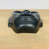 Black ceramic mask, Mexican tribal art