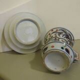 Cup and saucer, brulot, Bayeux porcelain 19th century