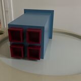 Bleu vase or wine holder alessi michael graves square euclid 1994