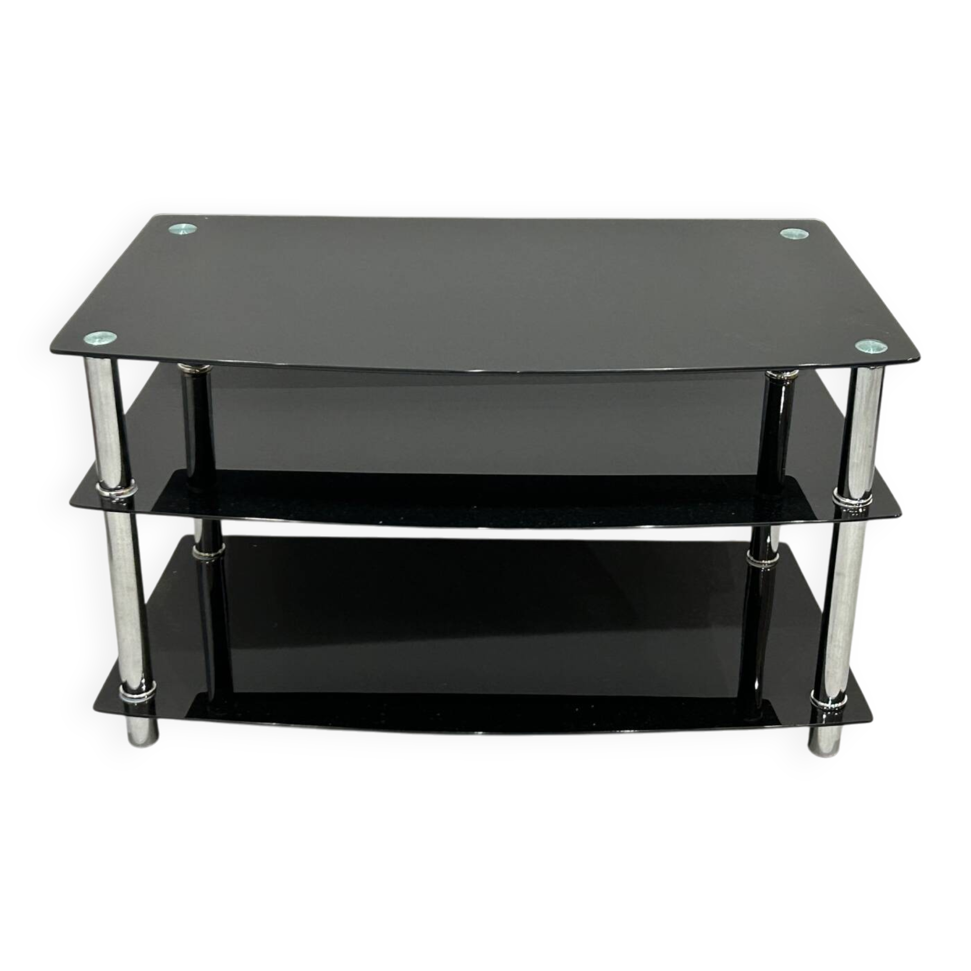 Modern chest of drawers with stainless steel and smoked glass