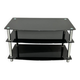 Modern chest of drawers with stainless steel and smoked glass