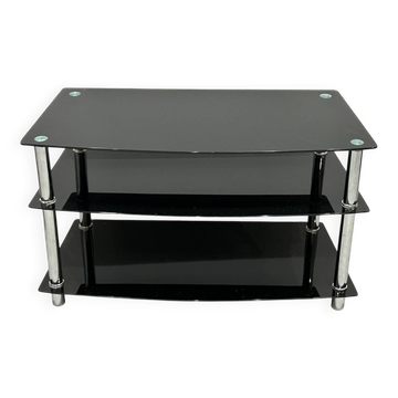 Modern chest of drawers with stainless steel and smoked glass