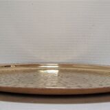 Solid brass tray signed oriental vintage