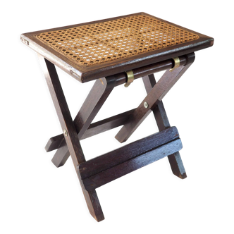 Folding wooden stool