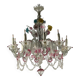 Venetian chandelier in multi-colored Murano glass, 10 light arms, circa 18